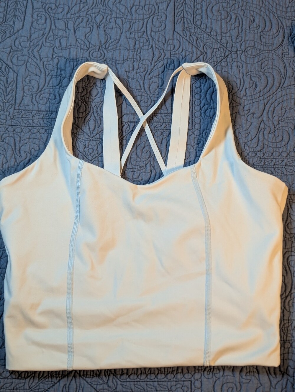 Blue Longline Sports Bra Medium Impact Crop Tank #IAMISTPHORM Medium Activewear